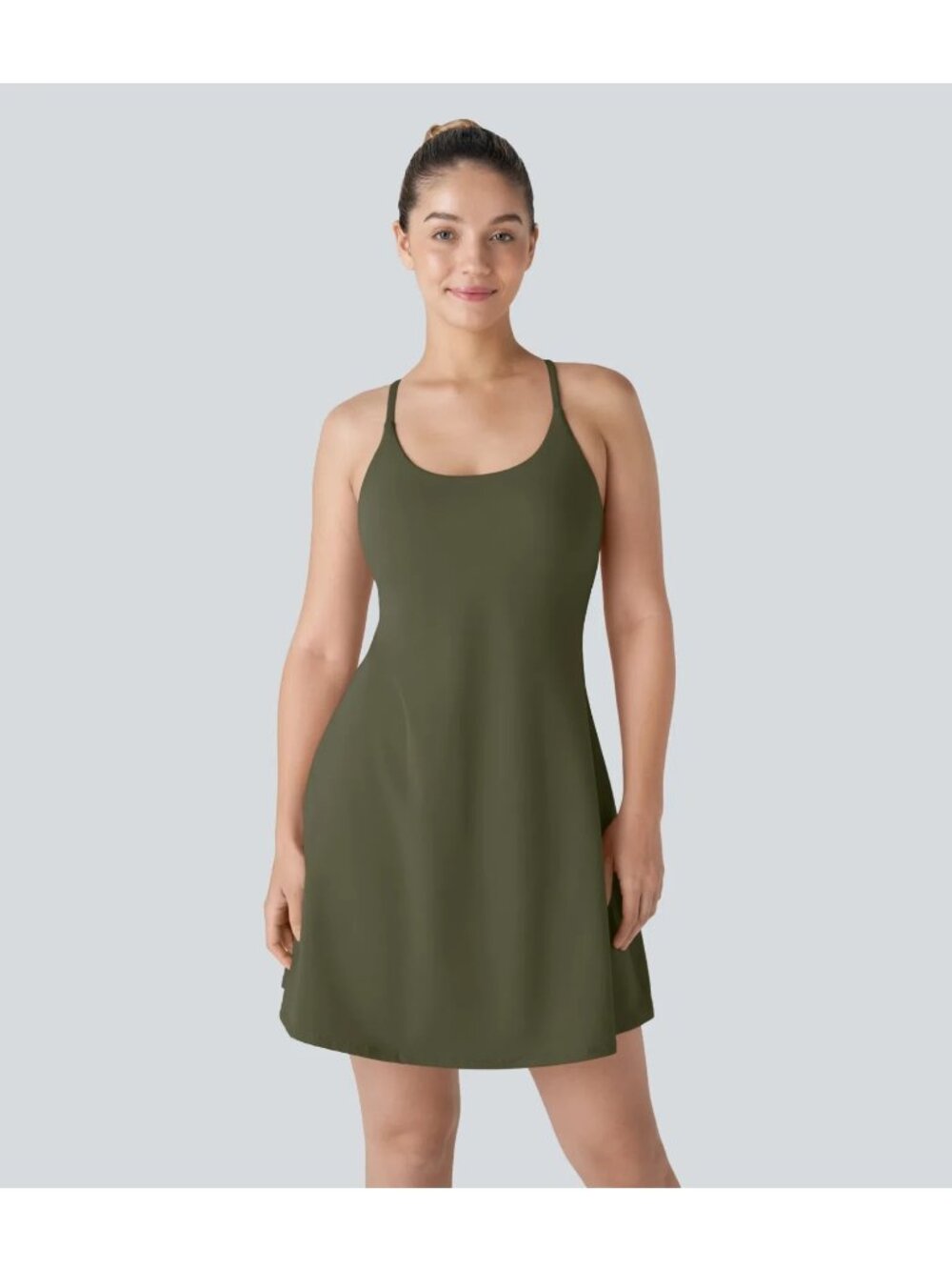 HALARA Moss Green Softlyzero Flare Active Dress Shorts